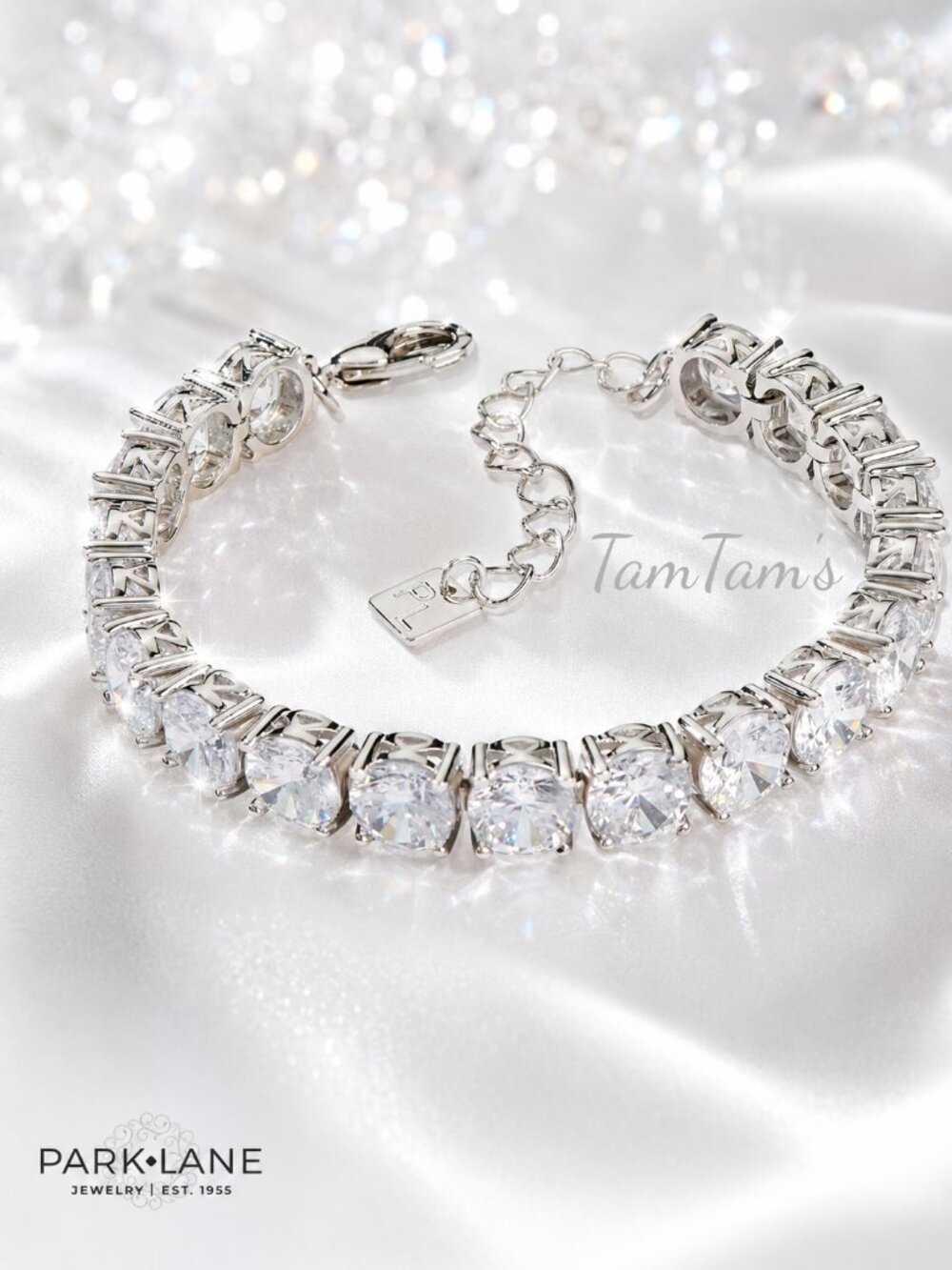 Park Lane Silver Clear Impression Tennis Bracelet